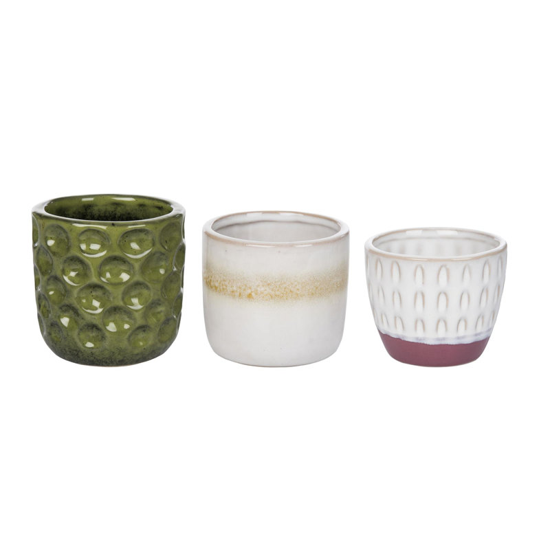 Ensemble de 3 pots de fleurs en céramique 