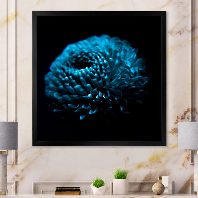 «Fractal Turquoise Flower», reproduction sur toile encadrée