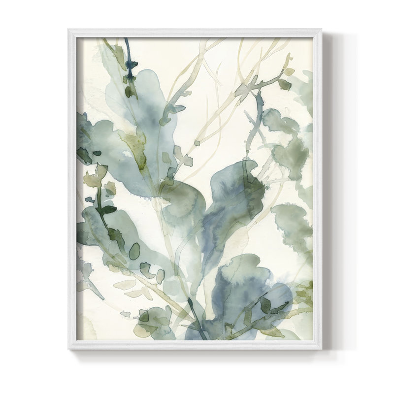 Underwater Botany IV, reproduction encadrée - bois massif, H 11 po x l 9 po, Blanc
