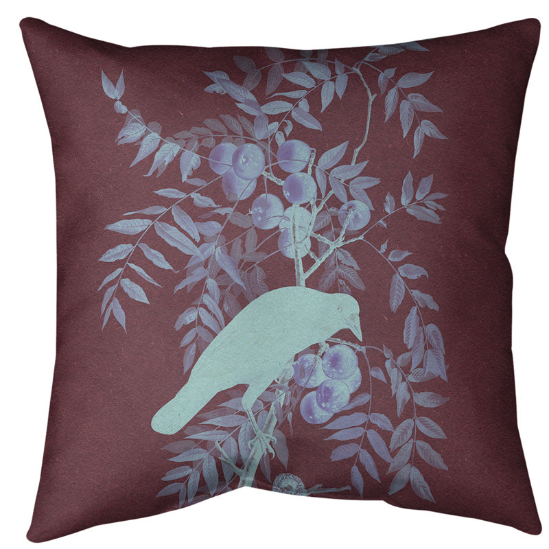 Housse de coussin en pattes d’oie american, 16 po x 1 po, Marron / bleu ciel, Sergé de coton