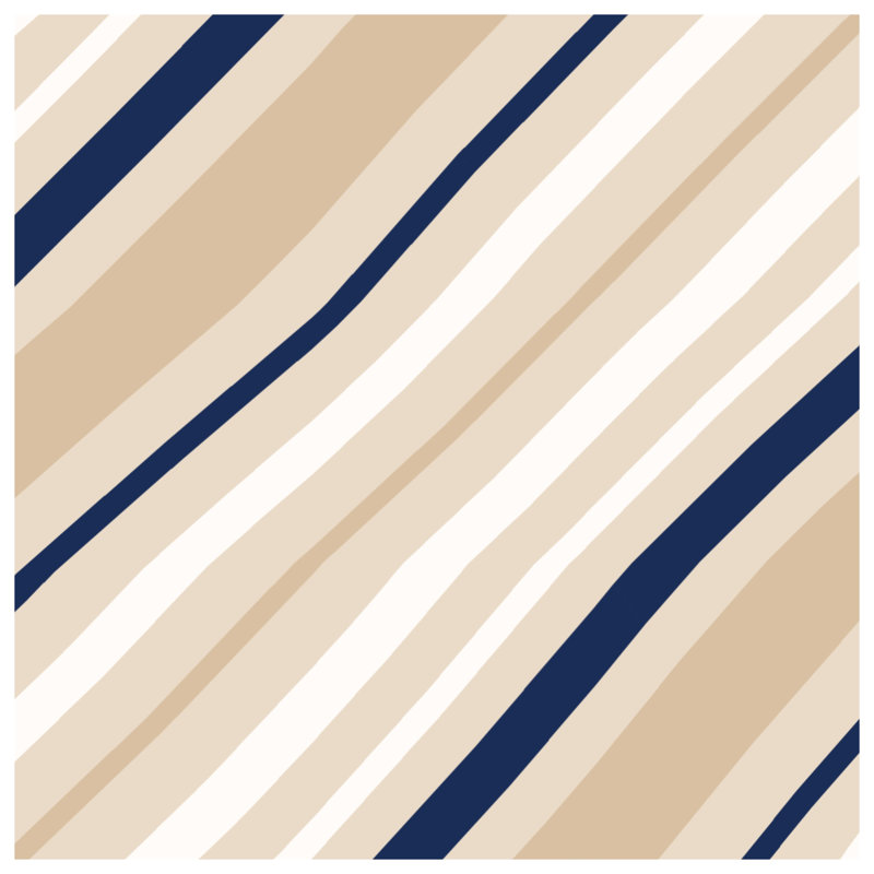 Tapis de bain beige à rayures bleu marine, L 24 po x L 17 po