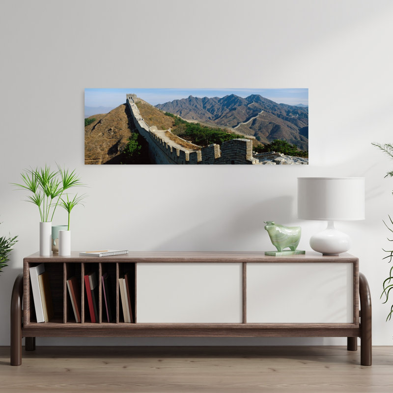 Grande muraille de Chine, art mural abstrait paysage contemporain, H 12 po x l 36 po