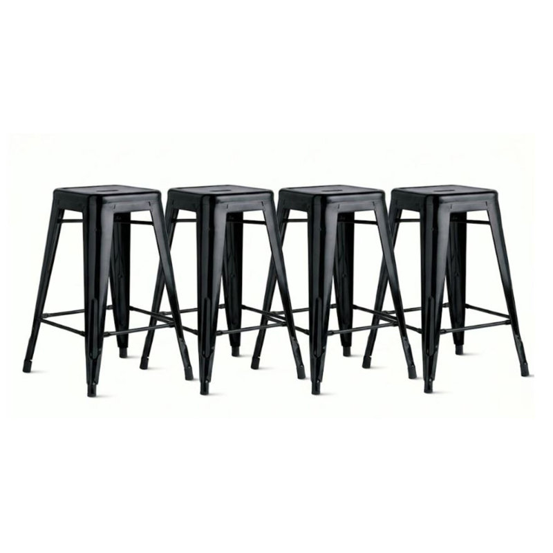 Tabouret de comptoir Arca, Noir, 4