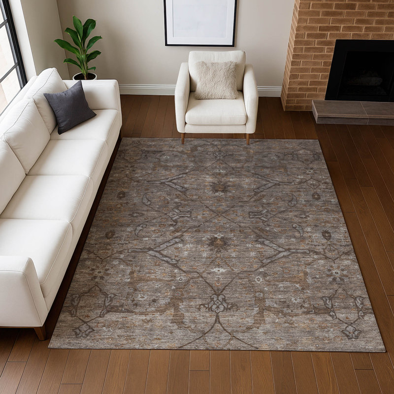 Tapis lavable à la machine de qualité supérieure Mayfield AMF2299, Brun, 9 pi x 12 pi