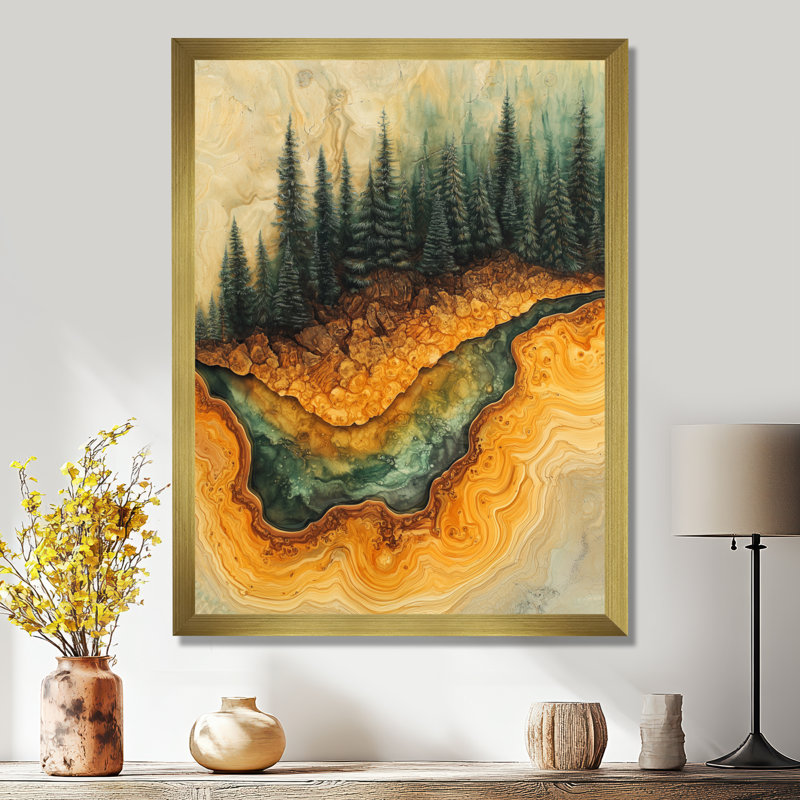 Geramie - Landscapes Canvas Wall Art, H 20 po x l 12 po, Reproduction encadrée d'une seule photo, Doré