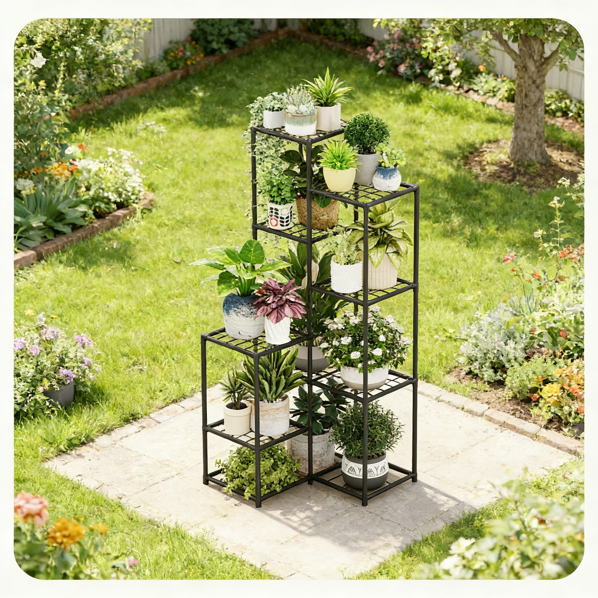 Arlmont & Co. Tall Corner Plant Stand For Multiple Plants - Indoor ...