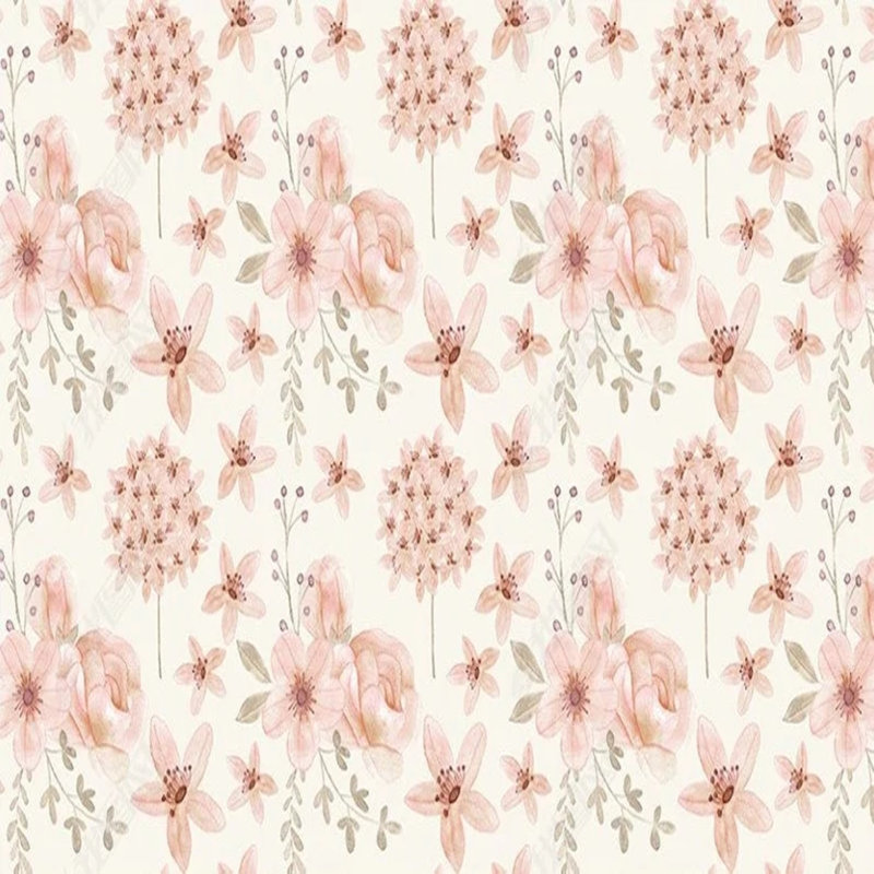 Papier peint floral Blush Garden Symphony, L 96 po x l 108 po