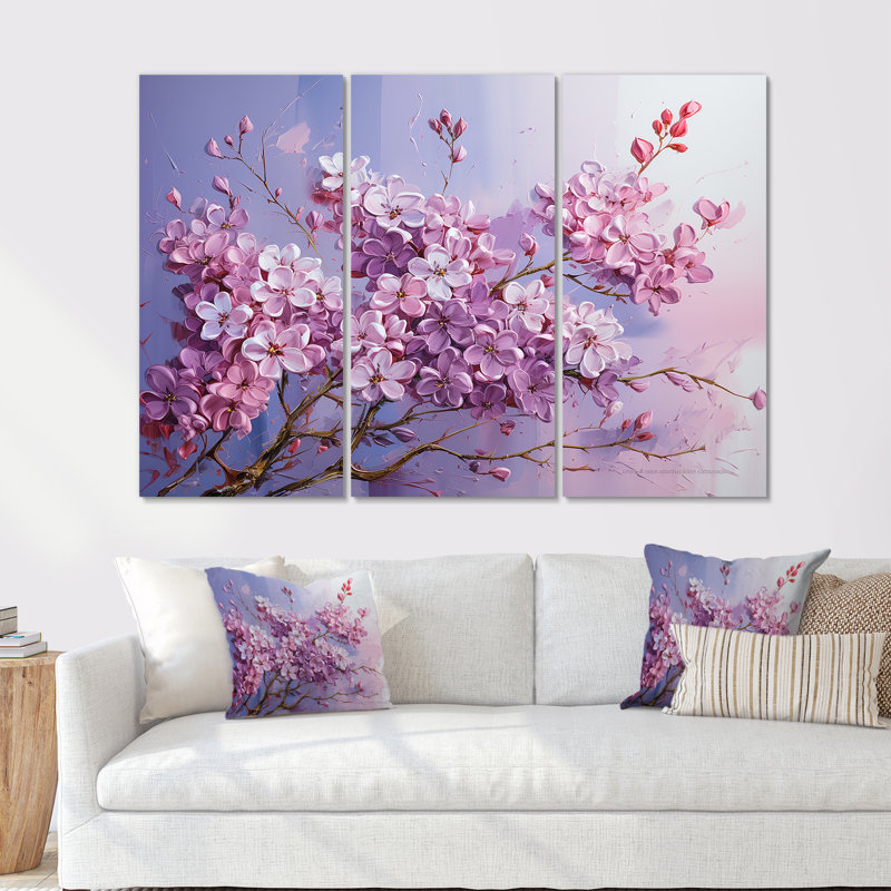 Mauve lilas «Country Charm III», ensemble de reproductions d'art mural, H 32 po x l 48 po x P 1 po