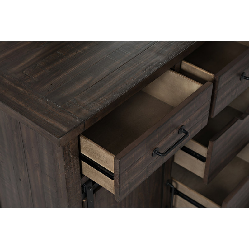 Commode combinée 6 tiroirs Fairford, Brun bois de grange