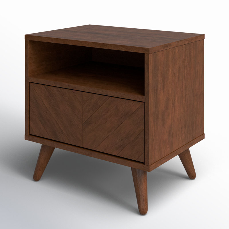 Aydelis 22'' W Solid Wood Nightstand, Walnut