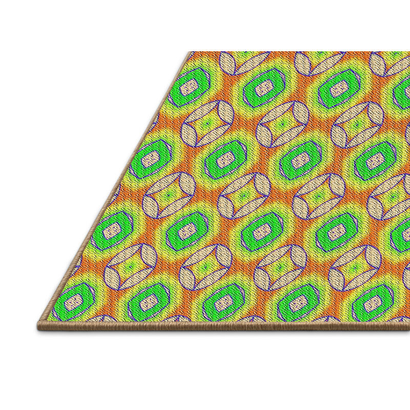 Geometric Indoor Rug, Rectangle 5' x 7'