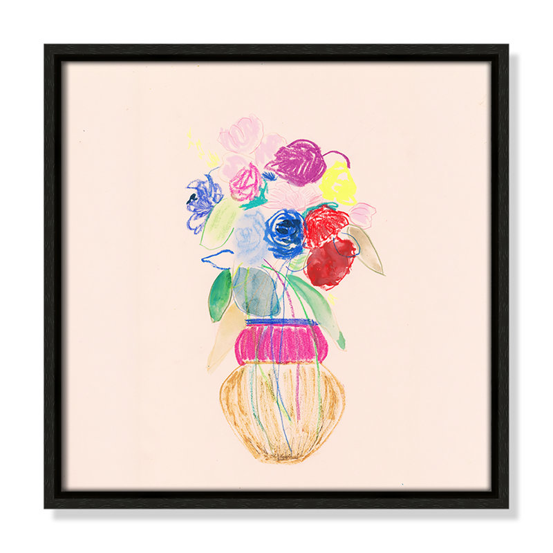 Simple Floral II - reproduction carrée par Bea Dina, H 13,5 po x l 13,5 po, Espresso