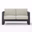 Causeuse d'extérieur, finition noire MP1 avec coussin beige Bay