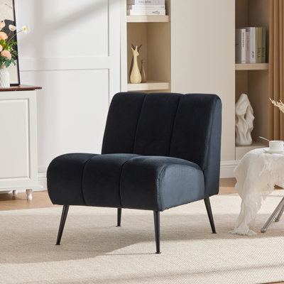 Fauteuil d'appoint rembourré capitonné sans accoudoirs