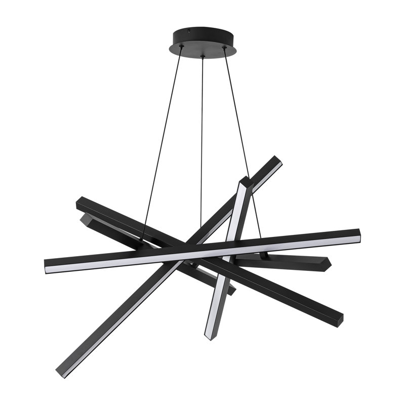 Lustre linéaire moderne en aluminium à 6 lumières Burcker Spoutnik