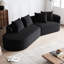 Canapé modulaire moderne en chenille 4 de 112 pouces avec sièges incurvés et spacieux, confortable pour la détente des invités, aucun assemblage requis, conception à sièges larges, 4 coussins décoratifs inclus, espace de vie idéal,-711691615-711691617