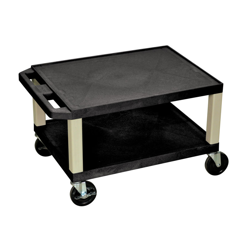 Tuffy 16'' H AV Cart with Wheels, Putty, Black
