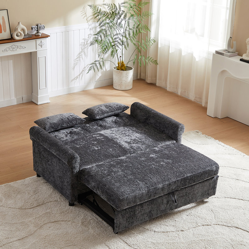 Canapé-lit rembourré polyvalent avec dossier et rangement réglables pour se détendre dans le salon ou la chambre à coucher