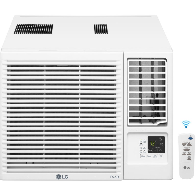 LG 18000 BTU White Wi-Fi Window Air Conditioner with Heater and Remote