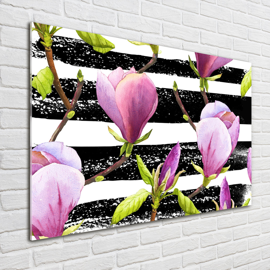 Glasbild Magnolia Stripes