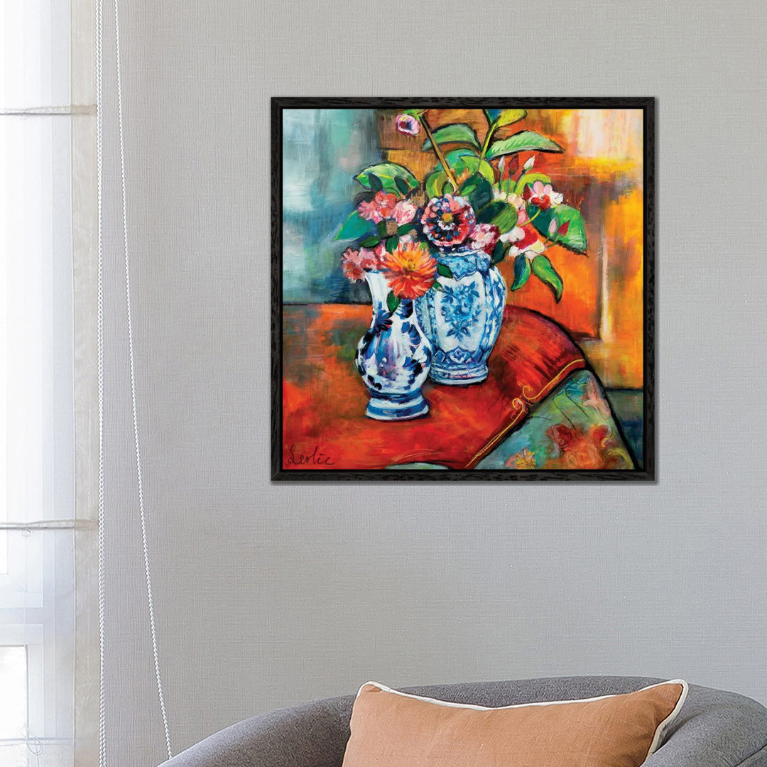 Flowers At The Table von Liesbeth Serlie - Galerie-verpackte Leinwand Giclée auf Leinwand