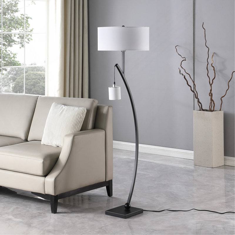 Lampe sur pied en métal 59 po, Noir
