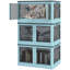 32 bacs de rangement empilables de 32 gallons avec couvercles, 3 paquets d'organisateurs de rangement pliables et de rangement, contenant de rangement en plastique sur roulettes avec accès à 5 côtés, portes pour couvertures-571464435