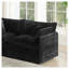 Grand canapé modulaire en U en chenille noir avec repose-pieds réversible double-876463785