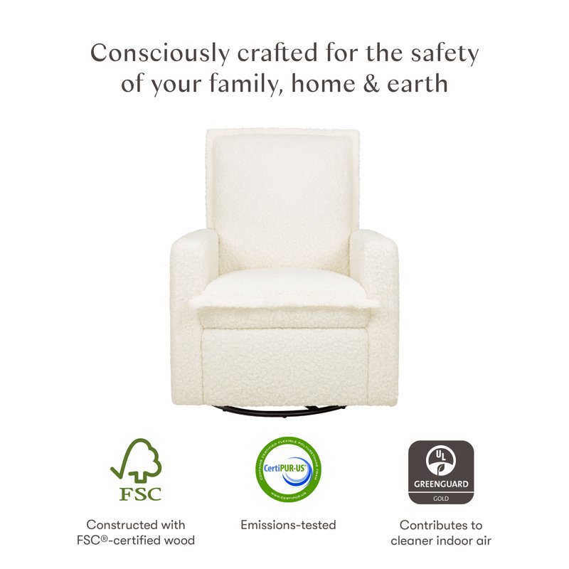 Cali Flange Recliner and Swivel Glider, Cream