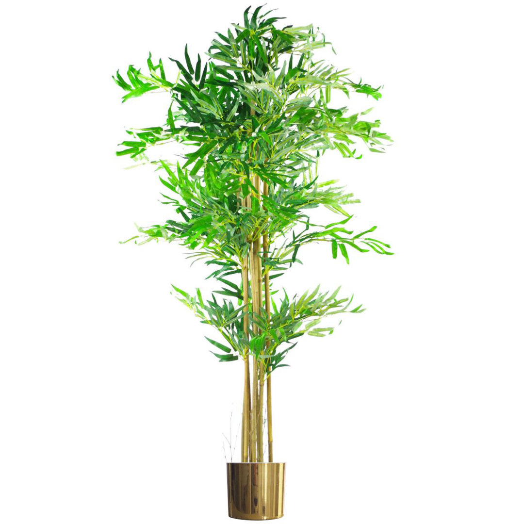 Faux Bamboo Tree in Metal Planter