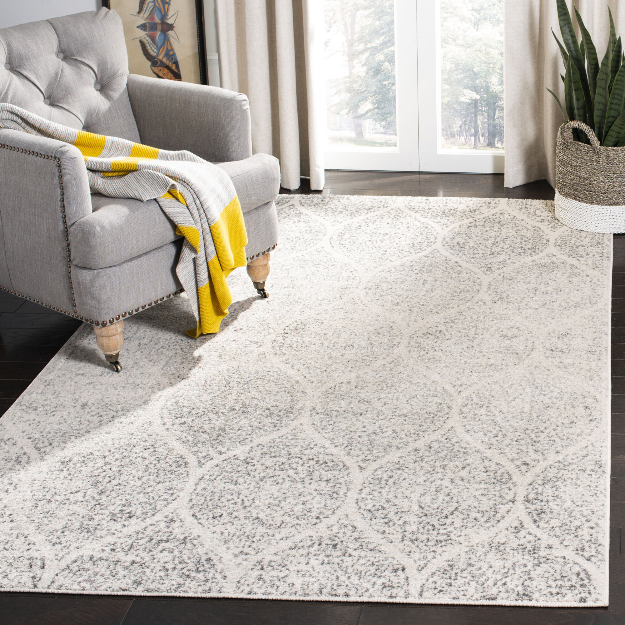 Edwa Oriental Light Gray Area Rug Alcott Hill Rug Size: Rectangle 9' x 12