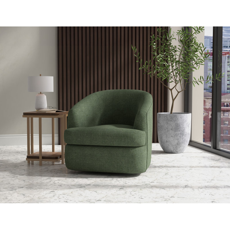 Fauteuil d'appoint pivotant à 360 degrés Cirri, Polyester vert olive