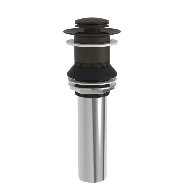 Push Pop-Up Bathroom Sink Drain with Overflow Holes, Not Included, Oil Rubbed Bronze