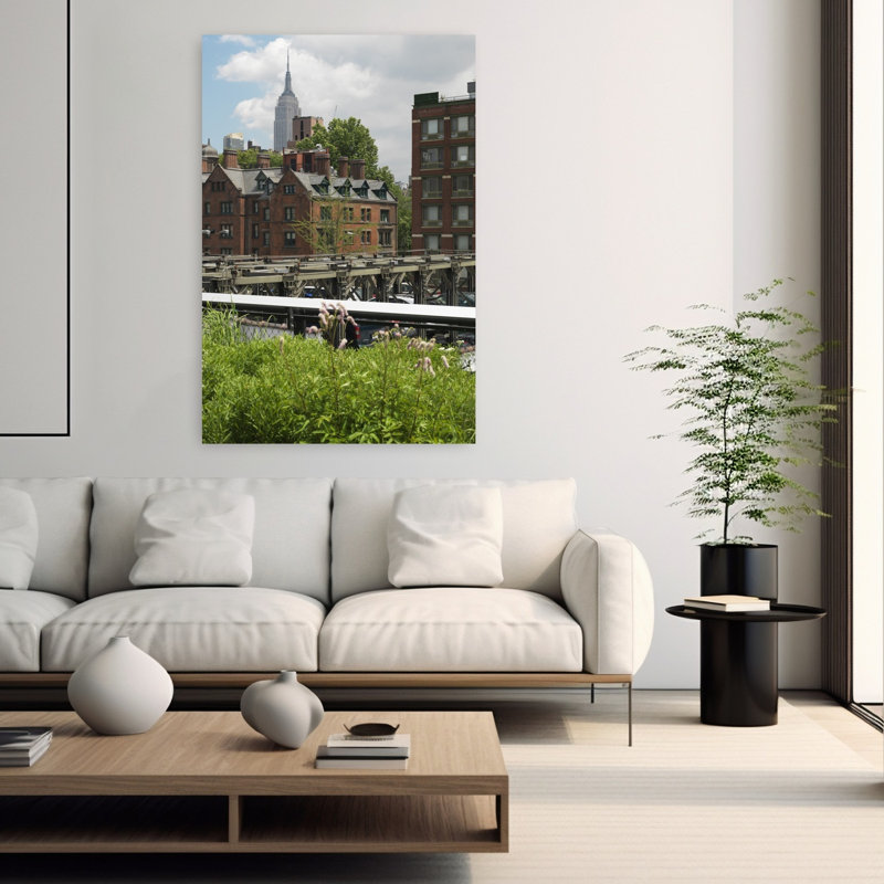 Buildings in a city High Line Park 20th Street Empire State Building Manhattan New York City New York State USA 1 Piece Wrapped Canvas Wall Art