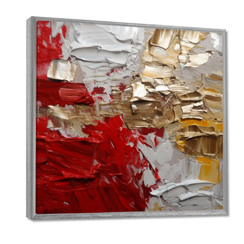 «Cardinal Sin Retro Delight Abstract Red & Gold», reproduction d'art sur toile, H 24 po x l 24 po x P 1 po