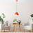 Elegant Adjustable Chandelier, Metal Body, 7.9 x 5.9 inches Base Plate | Height: 8.7 to 45.7 inches | Ø7.9 inches | 1 x E27 Socket, Max 40W | Stylish Orange Finish, Perfect for Living Room & Dining Areas, Easy Installation-2012793625-2012793624