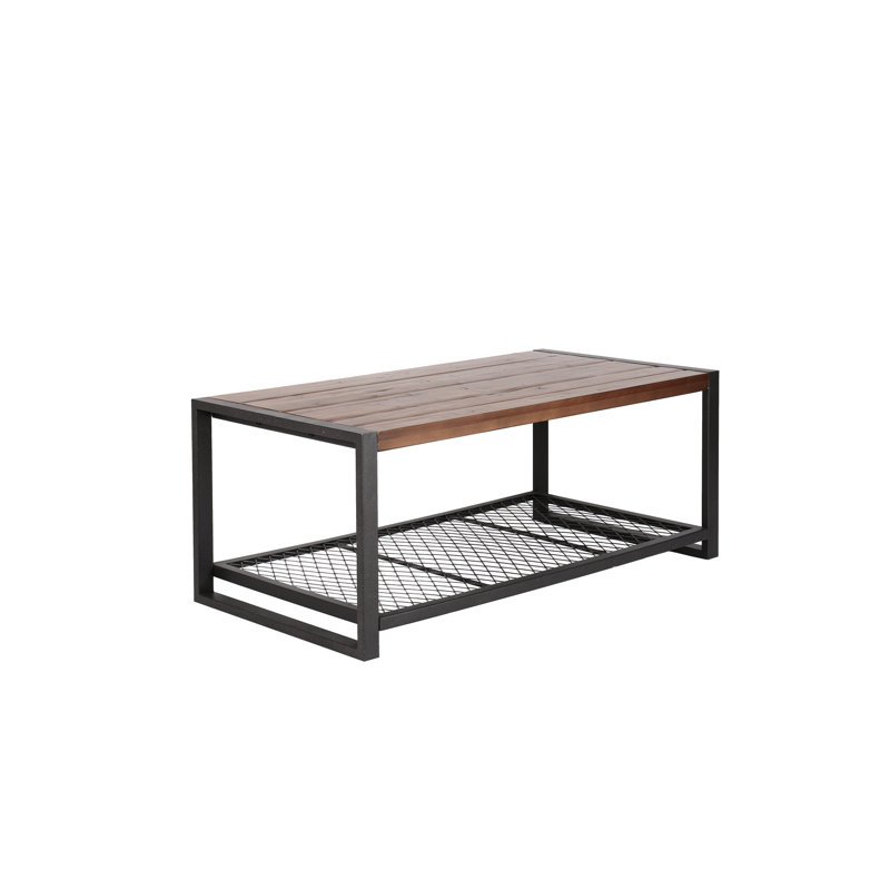 Table basse console en bois naturel recyclé pour salon, plateforme industrielle massive, 112 cm de profondeur, 58 cm de largeur, 46 cm de hauteur, 12,6 kg, Gravity Room Interior Design, Association Accretion, profondeur 109 cm.