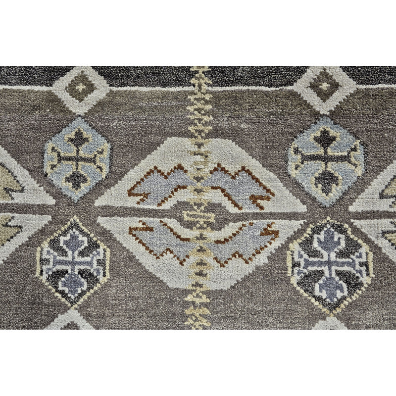 Tapis bleu en laine noué à la main Southwestern, Rectangle 2 pi x 3 pi