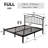  Full Size Metal Platform Bed With Victorian Style Headboard, Heavy Duty Steel Slat Support, 12"under Bed Storage,easy Assembly, Black-1217625970-1217625971