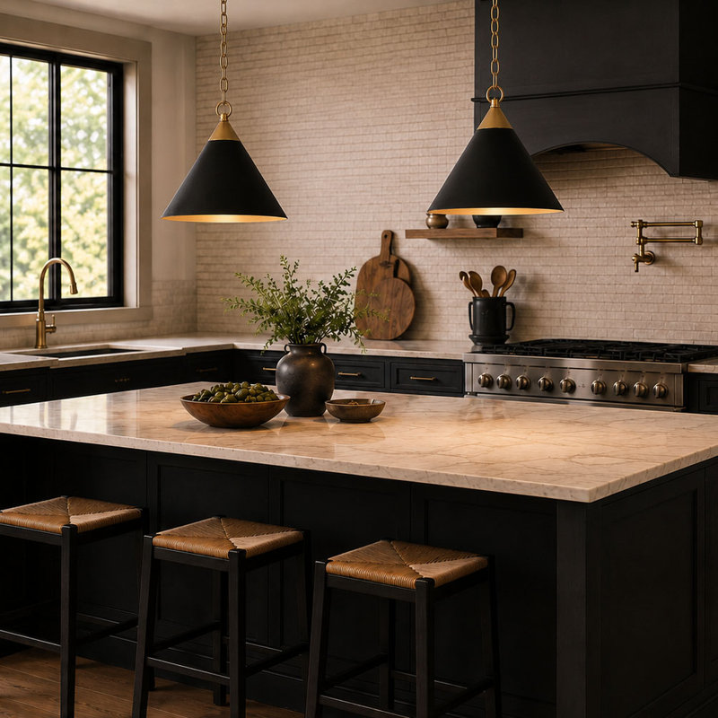 Luminaire suspendu pour îlot de cuisine 1 lumière Ulrich