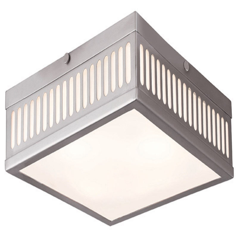 Plafonnier encastré 3 lumières 12,5 po Aliosha, Nickel brossé, H 3,75 po x l 12,5 po x P 12,5 po