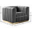 Fauteuil en velours de 38,5 po Tyneside-1883192234