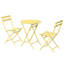 3 bistro de patio pliable - table et chaises en métal jaune pour l'extérieur