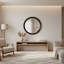 Miroir mural rond en bois 17,5 po, miroir mural en bois