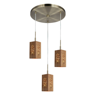 Suspension carrée 3 lumières grappe Newsom