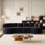 Canapé modulaire incurvé surdimensionné, 106,3 po, sans nuage, sans os, avec 6 coussins, chenille luxueuse, canapé à quatre places en mousse viscoélastique avec assise profonde-550930974