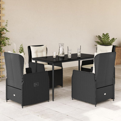  Ensemble de salle à manger de jardin noir