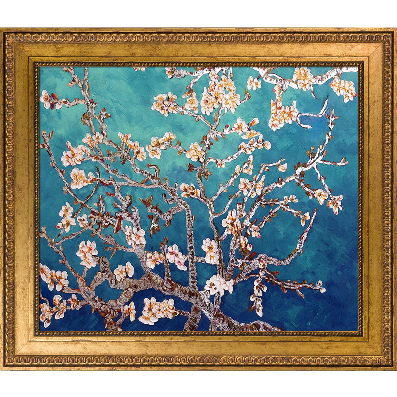 « branches of a amande tree » par vincent van gogh-picture frames, peinture sur toile, H 26 po x l 30 po x P 2 po