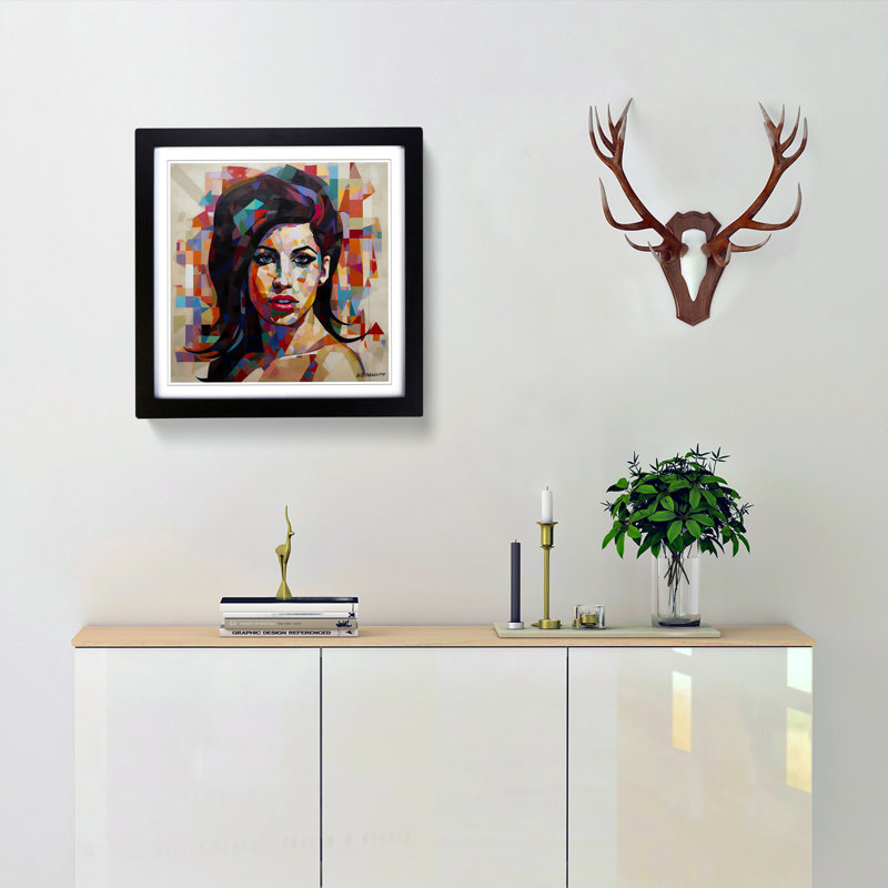 Single Picture Frame Print on Wood, Black