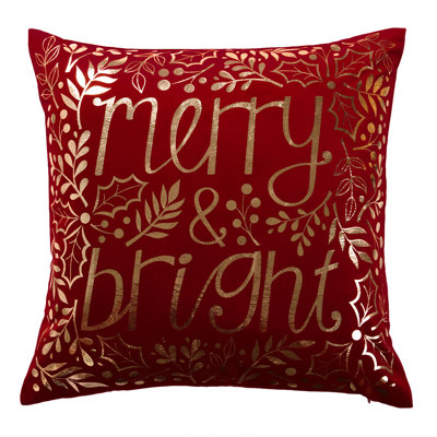 Christmas Merry Bright Throw Pillow Cover